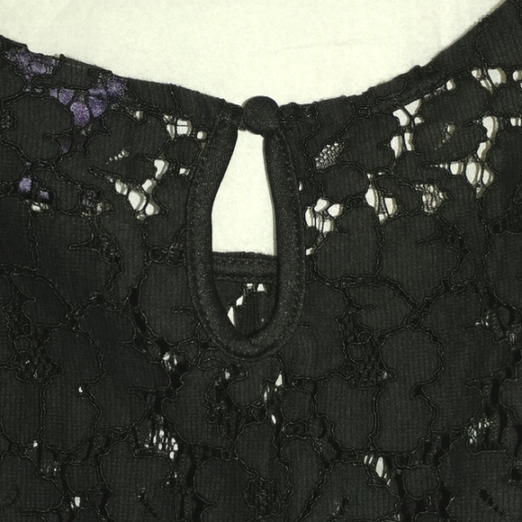 RAFAELLA BLACK LACE 3/4 SLEEVE TOP - LARGE - Picture 5 of 6